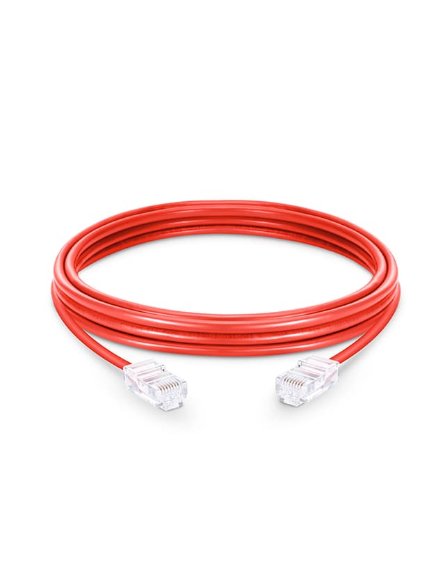 Cat6 Non-booted Unshielded (UTP) PVC Red Patch Cable, 3.3ft