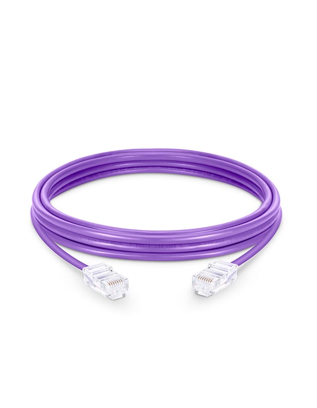 Cat6 Non-booted Unshielded (UTP) PVC Purple Patch Cable, 3.3ft