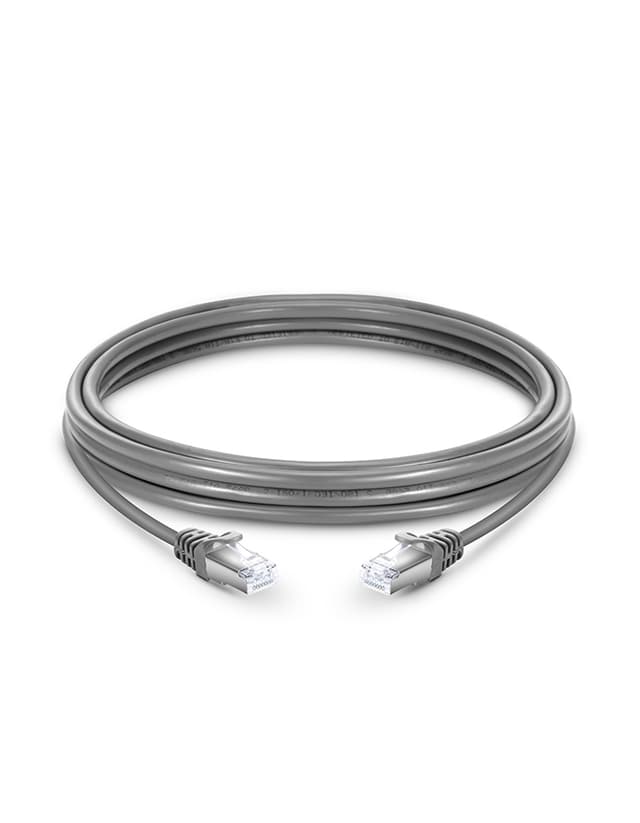 Cat6 Snagless Shielded (SFTP) PVC Gray Patch Cable, 6in