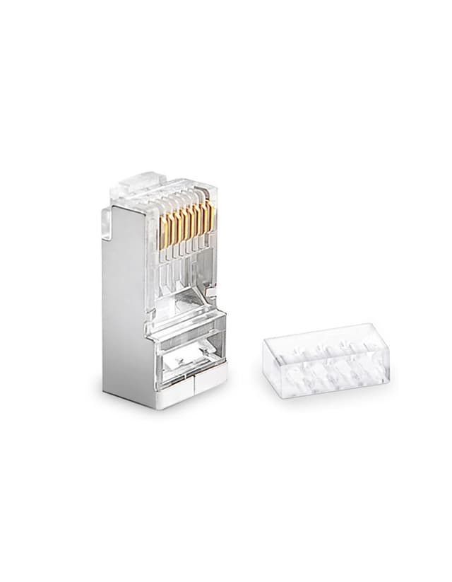 Cat6 RJ45 Shielded (STP) Modular Plug with Loading Bar for Stranded Cables (50/Pack)