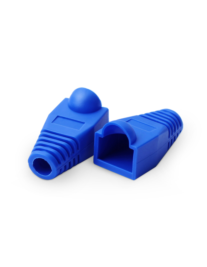 Cat5e UTP & FTP, Cat6 UTP RJ45 Snagless Boot Cover for Stranded Cables - Blue, 50/Pack