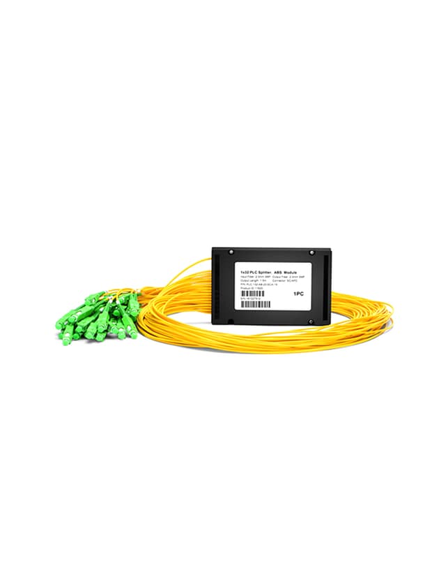 1x32 PLC Fiber Splitter, Splice/Pigtailed ABS Module, 2.0mm, SC/APC, Singlemode