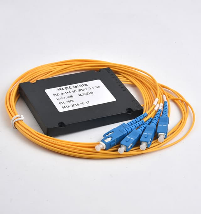 1x4 PLC Fiber Splitter with ABS Module, 2.0mm, SC/APC, Singlemode