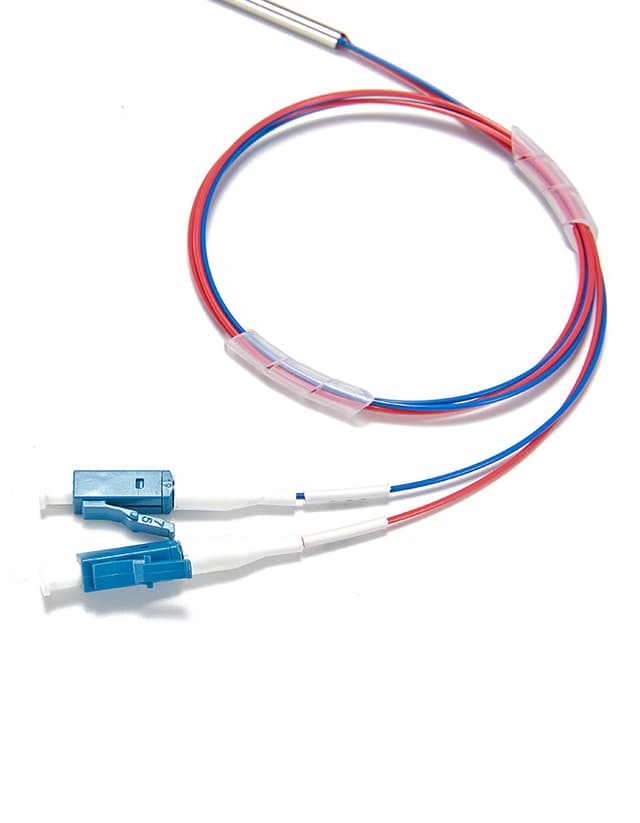 1X2 LC/UPC FBT Splitter Singlemode Dual Window 0.9mm Fiber with Loose Tube