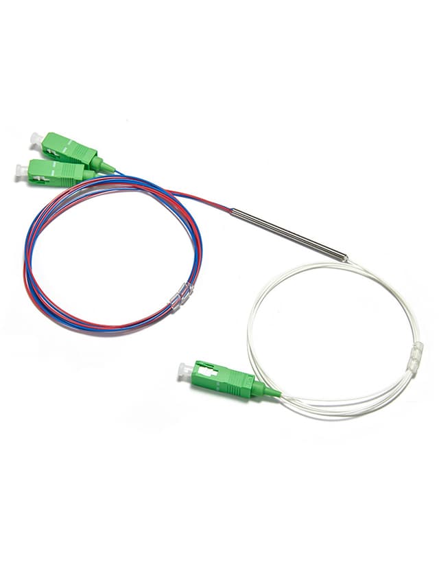 1X2 SC/APC FBT Splitter Singlemode Dual Window 0.9mm Fiber with Loose Tube
