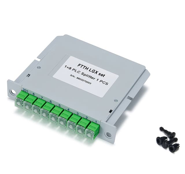 1x4 PLC Fiber Splitter, Standard LGX Cassette, SC/APC, Singlemode